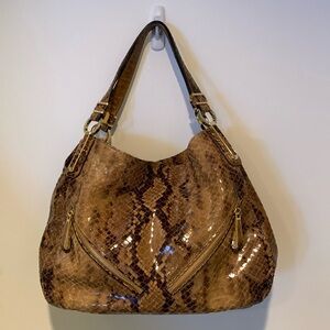 Michael Michael Kors python embossed leather shoulder/hand bag in EUC.